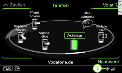 Mobilní telefon je spárovaný s přípravou pro mobilní telefon