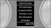 Display: Beispiel für Sparhinweis