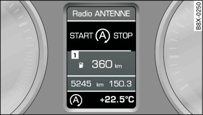 Kombiinstrument mit Fahrerinformationssystem: Motor abgestellt (Stop-Phase)