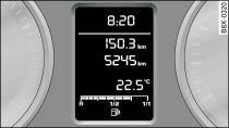 Kombiinstrument: Display ohne Fahrerinformationssystem