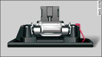 Number plate light: Retaining element