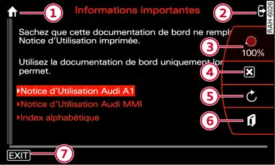 Navigateur pour la Notice d'utilisation électronique