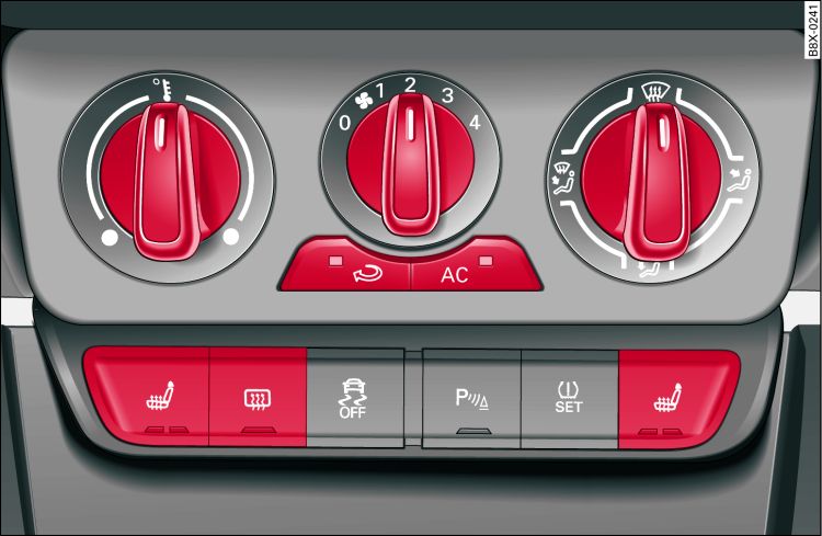 Commandes du système de chauffage et de ventilation ou du climatiseur manuel*