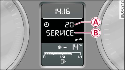 Display: esempio di visualizzazione di un intervallo di manutenzione