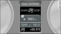 Quadro strumenti con sistema di informazione per il conducente: spegnimento automatico del motore non disponibile al momento