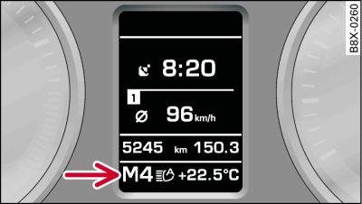 Display (con sistema di informazione per il conducente): cambio marce manuale (tiptronic)