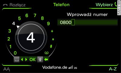 Wprowadzanie numeru telefonu za pomocą edytora znaków, cyfr