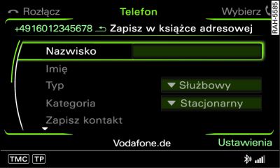 Zapisywanie numeru telefonu do książki adresowej