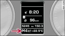 Wyświetlacz (z systemem informowania kierowcy): przełączanie ręczne (tiptronic)