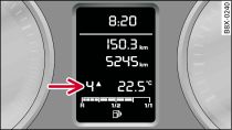 Visor: Indicação da mudança