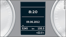 Kombiinstrument: Display ohne Fahrerinformationssystem