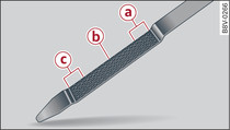 Engine oil dipstick: Guide for measuring the oil level (example)