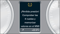 Cuadro de instrumentos: Testigo de control con indicación para el conductor