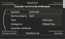 Memorizar o número de telefone no livro de endereços