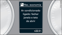 Painel de instrumentos: indicação de poupança