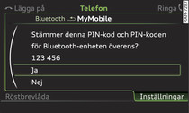 visning av PIN-kod fr inmatning i mobiltelefonen