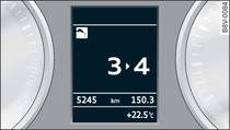 Kombiinstrument: Utkad vxelindikator p bilar med enfrgad display