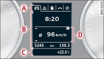 Kombiinstrument: Frarinformationssystem (exempel)