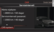 Display fr MMI* i instrumentpanelen: Serviceintervallindikering (exempel)