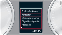 Frarinformationssystem: Hmta menyn bilens funktioner