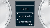 Kombiinstrument: Indikering av 2-cylinderlge