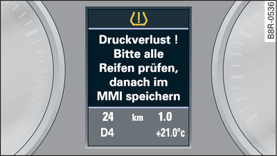 Kombiinstrument: Kontrollleuchte mit Fahrerhinweis