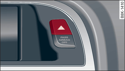 Centre console: Switch for hazard warning lights