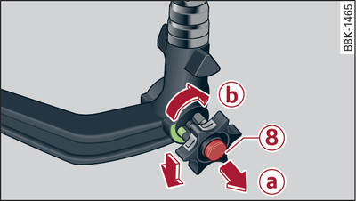 Removable towing bracket: Removing the ball joint