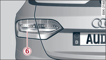 LED rear light: Bulbs in side panel and boot lid