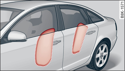 Airbags latéraux déployés