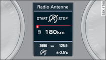 Painel de instrumentos: Stop do motor temporariamente não disponível