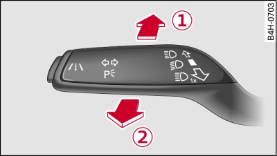 Turn signal and main beam lever: Switching main beam assist on/off