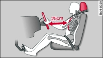 Adjust seat and sit in correct position