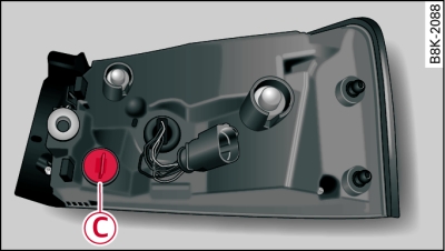 LED rear light: Position of reversing light bulb