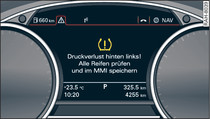 Kombiinstrument: Kontrollleuchte mit Fahrerhinweis