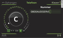 Telefoonnummer via het letterscherm ingeven