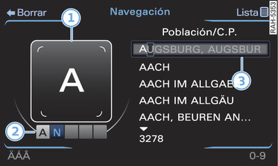 Introducir el destino de navegación