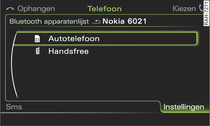 Bluetooth-profielen autotelefoon en handsfree