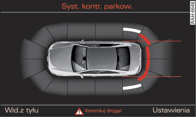 System Infotainment: optyczne wskazanie odstępu