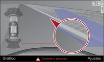 Infotainment: contacto da curva azul com a borda do passeio