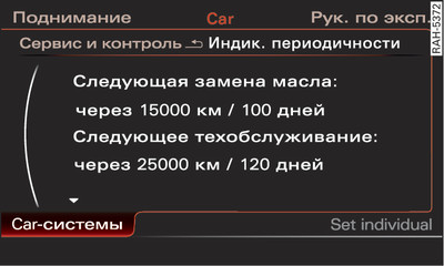 Информационно-развлекательная система: индикатор периодичности технического обслуживания