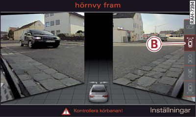 Infotainment: Läge Sikt åt sidan framför bilen