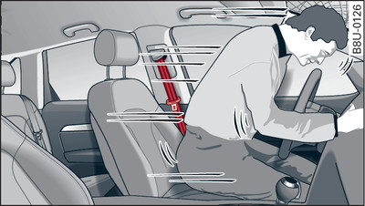 A driver not wearing a seat belt can be thrown forwards