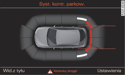 System Infotainment: optyczne wskazanie odstępu