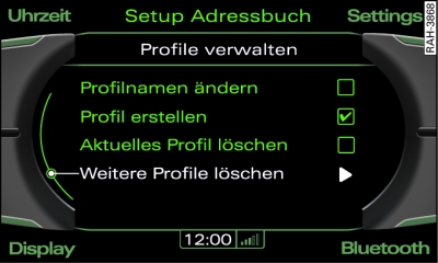 Weitere Profile löschen