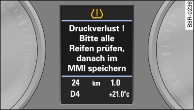 Display: Warnmeldung mit Warntext