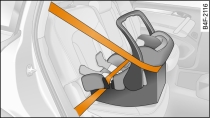 Rear seat: Rearward-facing child seat