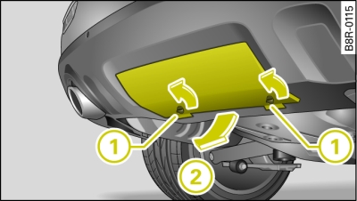 Area below rear bumper: Removing bumper cover