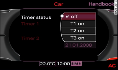 Display: Timer status