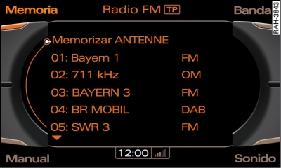 Memorizar emisoras de radio